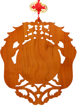 桃木八卦镜挂件镇宅中国结平安瓶皮丘貔貅招财客厅壁挂木雕装饰品