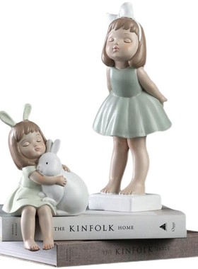 北欧小摆件家居装饰品儿童女生房间布置桌面摆设卡通娃娃人物可爱