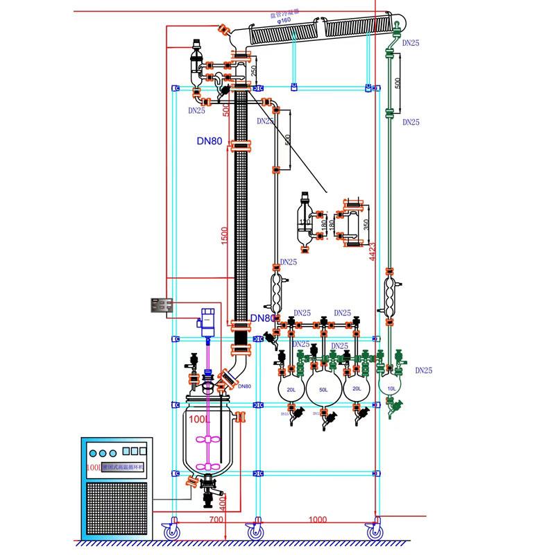 实验室高硼硅玻璃精馏柱精馏塔头精馏釜蒸馏设备不锈钢制药减压 - 图3