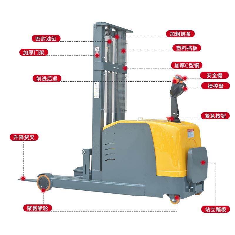 前移式电动叉车堆高车1吨2吨站驾式无腿平衡重式叉车托盘升降车,淘宝优惠券,粉丝福利购,淘宝优惠卷