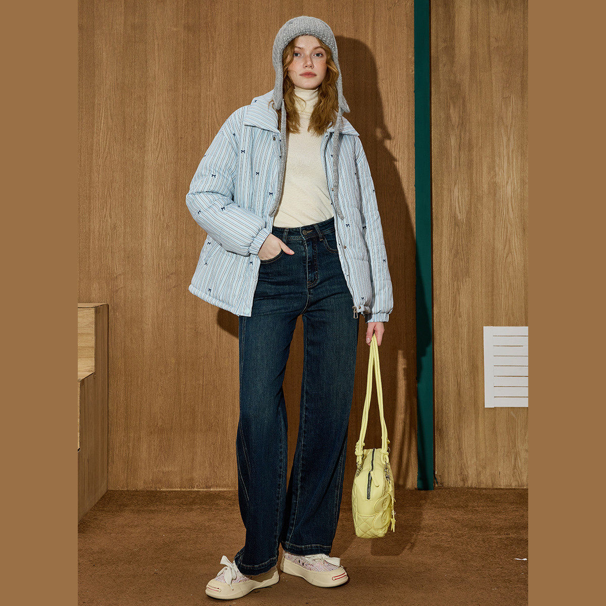 coolhut宽松休闲蝴蝶结竖条纹立领棉服加厚冬季女式棉衣外套,淘宝优惠券,粉丝福利购,淘宝优惠卷