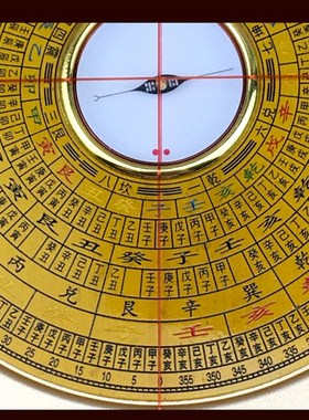 万福堂铜罗盘高精度专业三元三合综合铝镁合金八卦盘指南针
