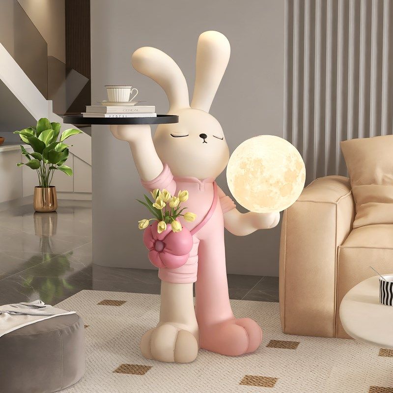 高级感兔子大型客厅落地摆件装饰品电视柜旁沙发边几灯乔迁礼物,淘宝优惠券,粉丝福利购,淘宝优惠卷
