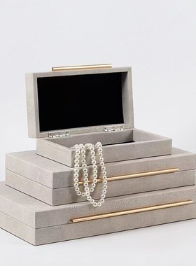 别墅样板房床头柜书架桌茶几高档装饰首饰盒托盘客厅书房卧室摆件