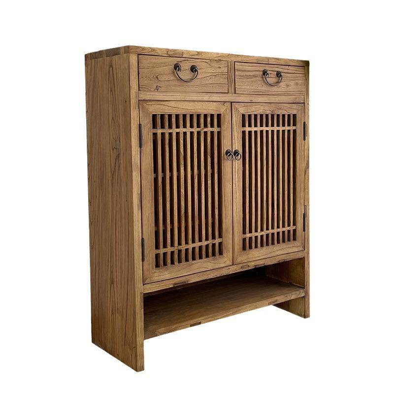 老榆木餐边柜实木储物鞋柜中式靠墙边柜客厅收纳茶水柜复古家用,淘宝优惠券,粉丝福利购,淘宝优惠卷