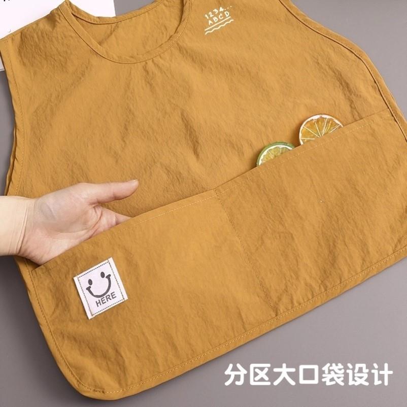 Kindergarten baby waterproof and anti-dirty smock children's sleeveless apron bib thin baby eating and dressing summer