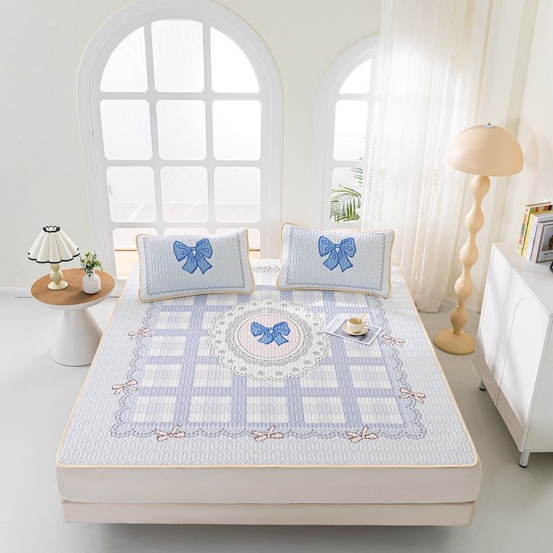 泰国天然乳胶凉席三件套夏季冰丝席子可水洗床垫橡胶床笠床单厚6m,淘宝优惠券,粉丝福利购,淘宝优惠卷