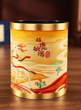 铜欣祥 铜千里江山笔筒客厅桌面室高档家居装饰品 笔筒