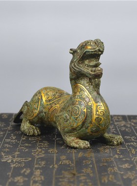 香港仿古青铜器错金貔貅老板桌纯铜动物软装饰品采购