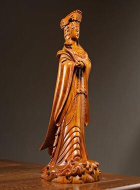花梨木雕刻妈祖神像天上圣母湄洲海神家居玄关摆设工艺品