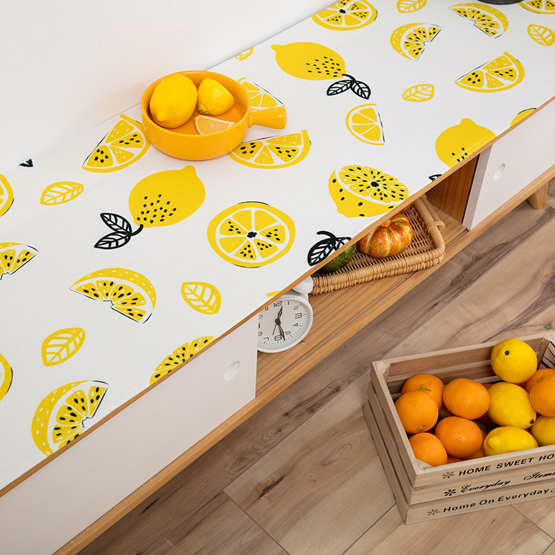 百搭客厅水果印花电视柜盖巾防尘防水棉麻长方形盖布桌布台布桌旗,淘宝优惠券,粉丝福利购,淘宝优惠卷