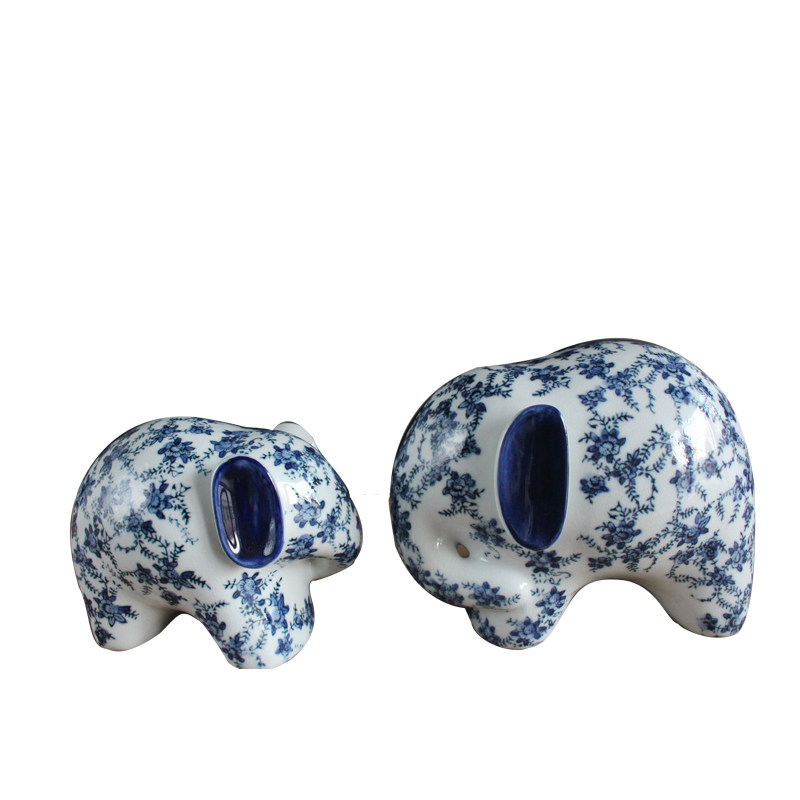 中式家居酒柜装饰品创意电视柜青花瓷象装饰摆设陶瓷房间摆件桌面,淘宝优惠券,粉丝福利购,淘宝优惠卷
