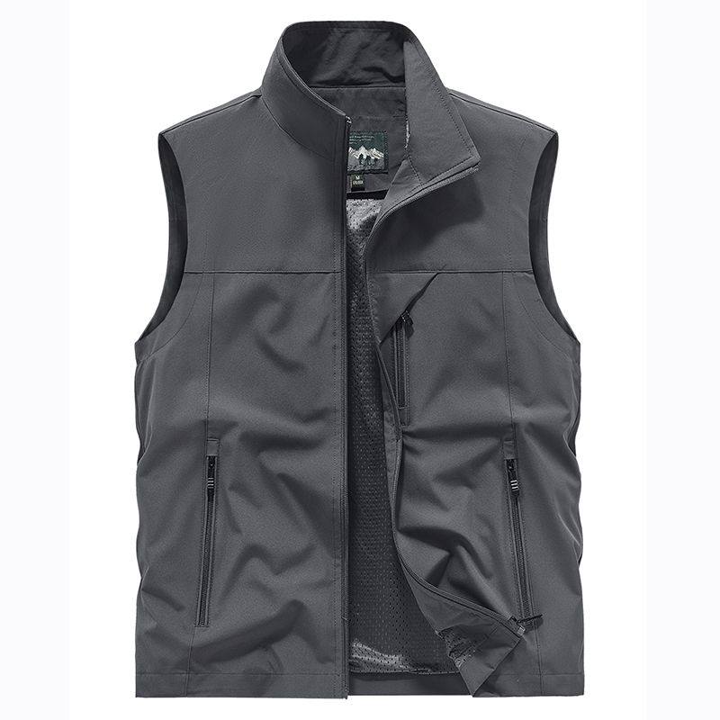 春季薄款马甲男士户外休闲工装背心立领简约坎肩宽松大码纯色马夹,淘宝优惠券,粉丝福利购,淘宝优惠卷