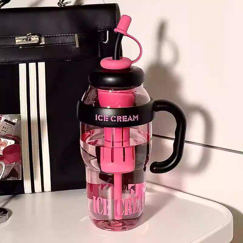 新款高颜值大容量夏季塑料杯冰霸杯幸运肚肚杯可爱风带吸管杯 新款高颜值大容量夏季塑料杯冰霸杯幸运肚肚杯可爱风带吸管杯