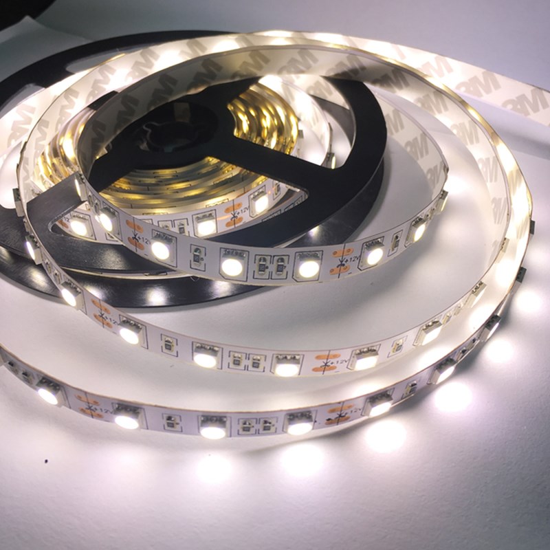 超高亮5050自然白中性光LED灯带自然光4000K贴片灯条防水12V/24V - 图0