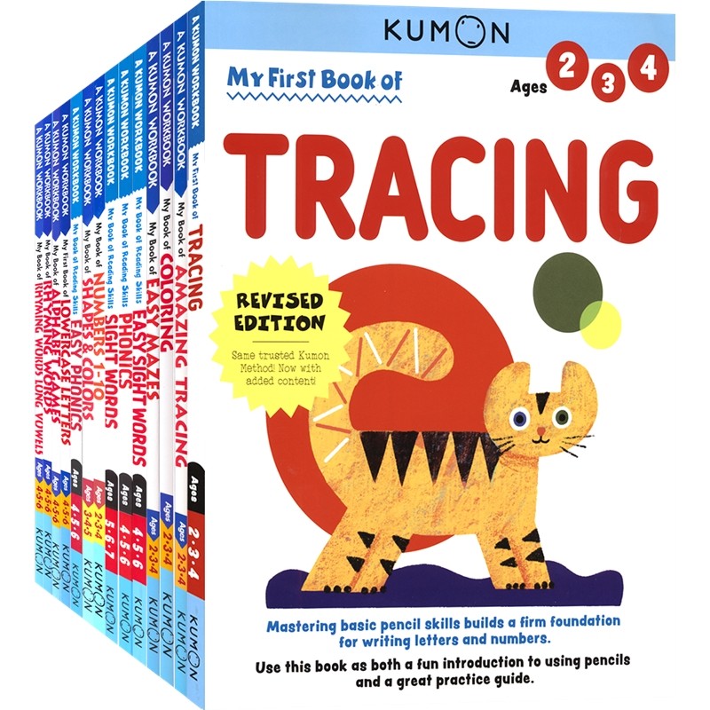 Kumon  My Book of  Workbook Verbal Math Thinking Skills 2-9岁 公文式教育英文原版 英语 数学 基础技能 手工 幼儿园小学教辅 - 图3