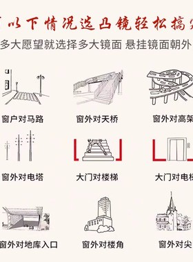 八卦镜凸镜大门口窗户阳台九宫太极平面凹面镜子小挂件随身家用