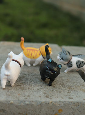 可爱小猫咪摆件公仔创意桌面装饰卡通铃铛猫玩偶网红猫房间装饰品