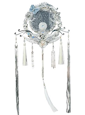 珍扇记《如梦令》团扇新娘结婚秀禾团扇材包重工结婚喜扇
