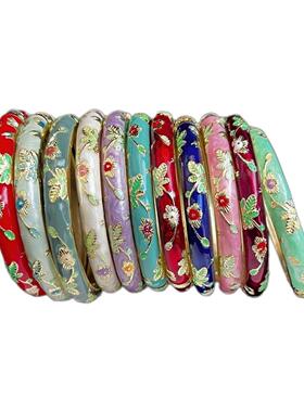 景泰蓝手镯老北京景泰蓝手镯故宫手镯老旅游纪念品珐琅彩细碎花女