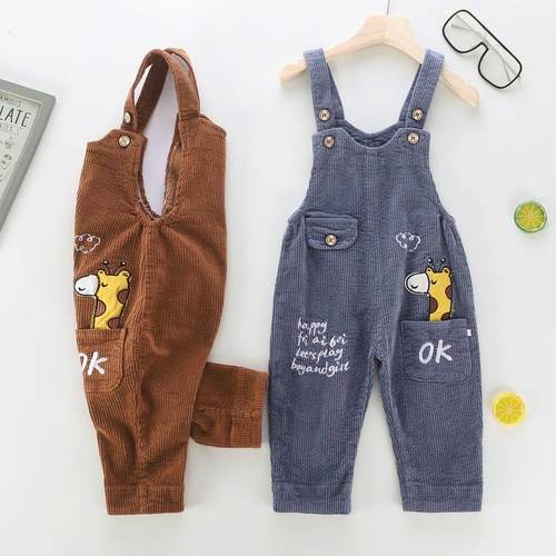 2023秋冬季休闲婴幼儿背带裤男女通用灯芯绒背带裤婴儿 - 图1