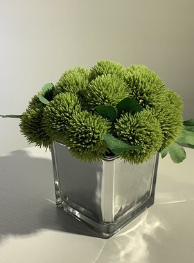 绿色仿真花现代简约样板房卫生间床头柜书柜洽谈小桌装饰假花摆件