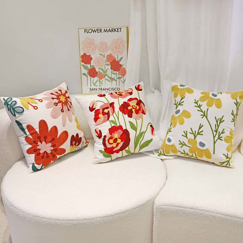 花朵抱枕套田园风家居沙发客厅抱枕床头靠垫公室腰靠抱枕靠枕,淘宝优惠券,粉丝福利购,淘宝优惠卷