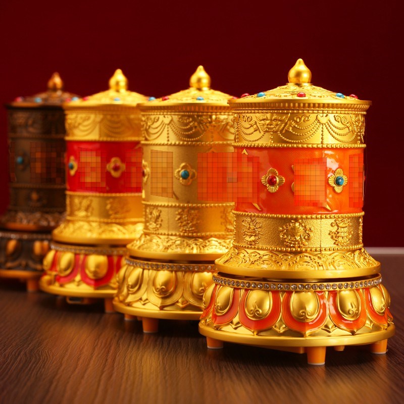 微珀电动摆件转筒藏式家用电动插电29居吉祥转桶四色藏族转经简轮 - 图2