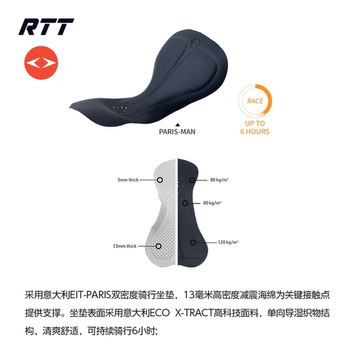 RTT秋冬新款男抓绒保暖长裤公路自行车骑行裤 - 图0