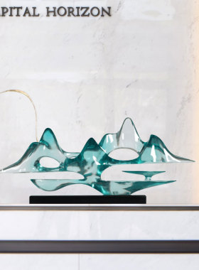 抽象雕塑工艺品新中式客厅玄关假山装饰售楼处样板间落地陈设摆件