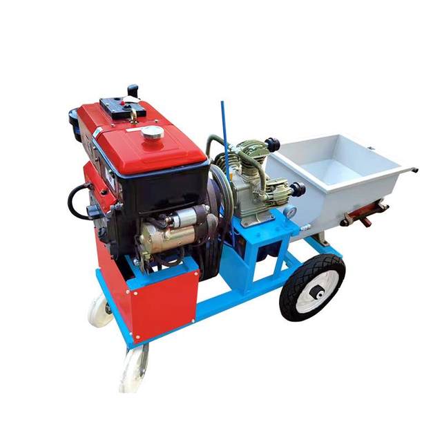 411 diesel mortar sprayer construction site bridge slope protection reinforcement real stone paint putty sprayer spot stock