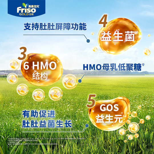 Friso Hong Kong Version Gold Meisu Jiaer Growth Formula Milk Powder 6HMO Easy to Digest 3 Sections 800g Official Genuine