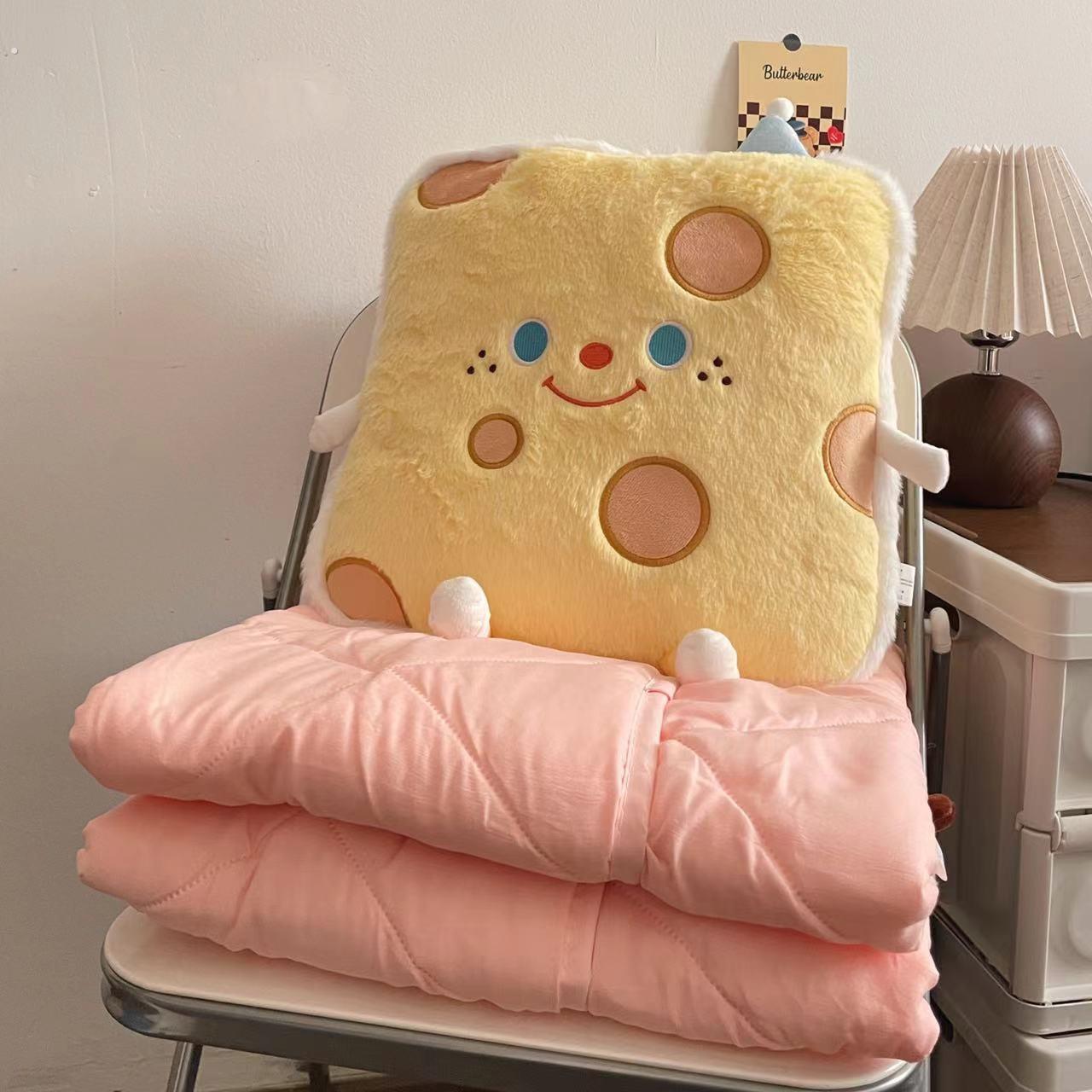 抱枕被子两用午休加厚汽车折叠车用枕头办公室午睡毯子二合一靠枕 - 图0