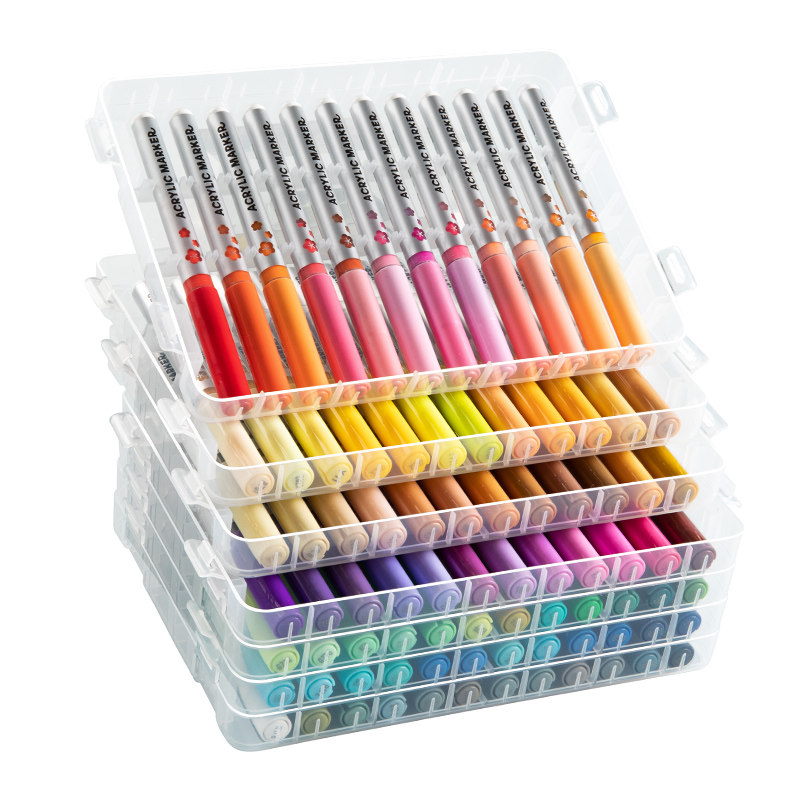 思进直液式丙烯马克笔软头12色儿童可洗安全小学生美术专用24色幼儿园涂鸦笔美术生48色大容量绘画套装水彩笔,淘宝优惠券,粉丝福利购,淘宝优惠卷