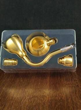 纯黄铜葫芦水烟壶复古老式铜水烟斗水斗壶两用烟嘴过滤器水壶烟斗