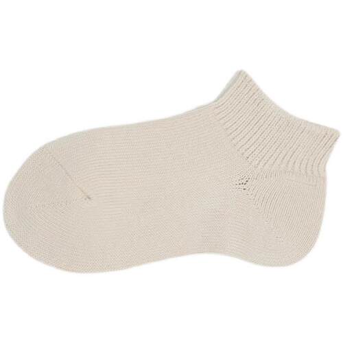 BeeffSocks男女 黑色米色 粗针针织棉透气不掉跟短筒船袜子 - 图3