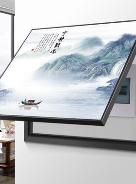 新中式电表箱装饰画免打孔山水遮挡配电箱电源箱挂画总开关盒壁画