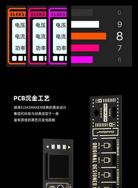 EleksMaker区块化USB排插电脑桌面扩展坞开关创桌搭赛博朋克摆件