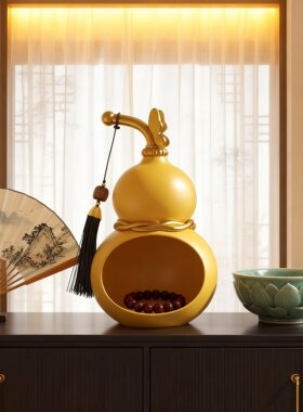 创意陶瓷葫芦摆件家居装饰收纳盒桌面整理工艺品玄关摆设