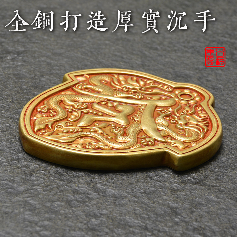 古代信令兵符将军令布政巡按令唐宋明清令牌金腰牌黄铜瑬金复古 - 图0