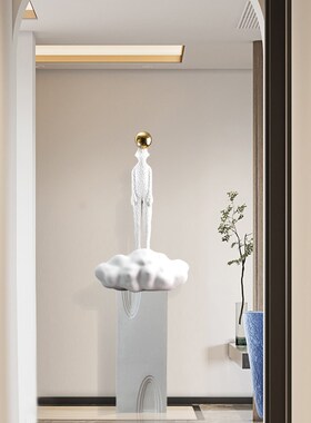 现代风家居装饰品客厅玄关创意雕塑艺术品增高台摆台底座