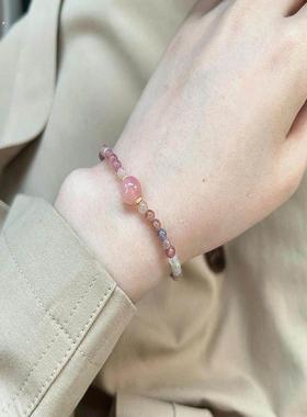 手工编织手绳女小众设计故宫铃兰花手炼转运桃花结手串闺蜜礼物