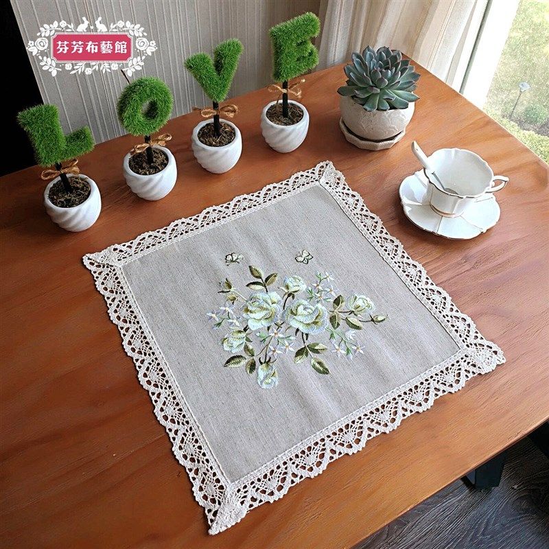 餐桌布台布布艺棉麻茶几巾欧式田园刺绣多功能盖巾桌旗餐垫杯垫,淘宝优惠券,粉丝福利购,淘宝优惠卷