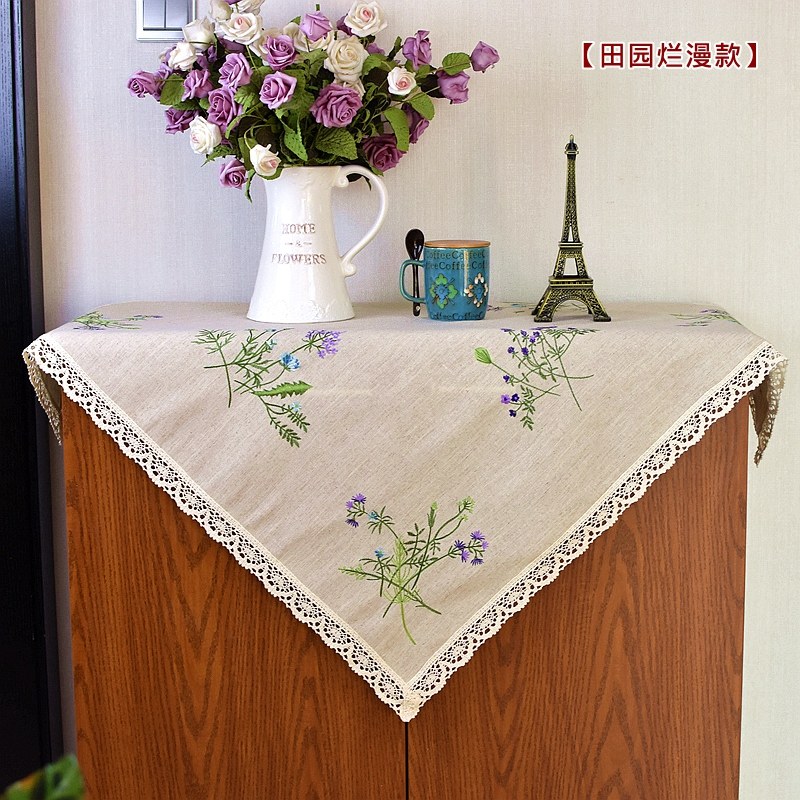 餐桌布台布布艺棉麻茶几巾欧式田园刺绣多功能盖巾桌旗餐垫杯垫,淘宝优惠券,粉丝福利购,淘宝优惠卷