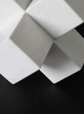 欧式简易大理石书桌摆件软装样板房电视柜酒柜书柜十字镇小摆设