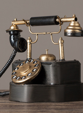 复古怀旧摆件老式黑白电视机收音机留声机电话模型拍照道具装饰品