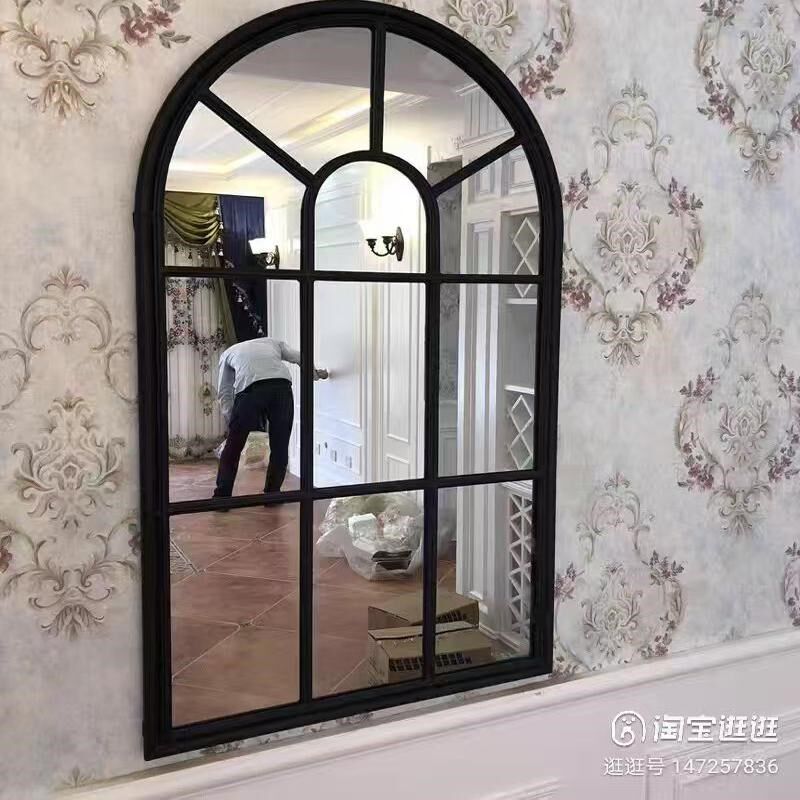 简约铁艺墙面装饰艺术q假窗镜餐厅背景墙壁饰圆弧窗户床头挂饰客,淘宝优惠券,粉丝福利购,淘宝优惠卷