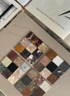 天然大理石杯垫风设计师桌面装饰创意马赛克托盘