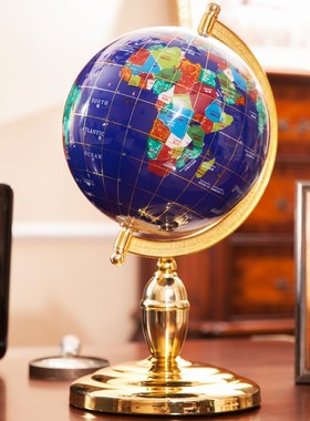 CH  宝石地球仪书房室摆设老总老板桌装饰品