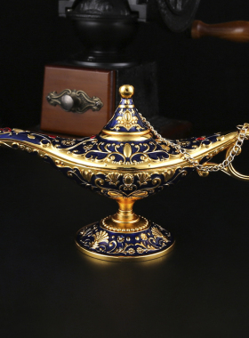阿拉丁神灯新疆工艺品金属许愿灯客厅桌面特色拍摄道具装饰品